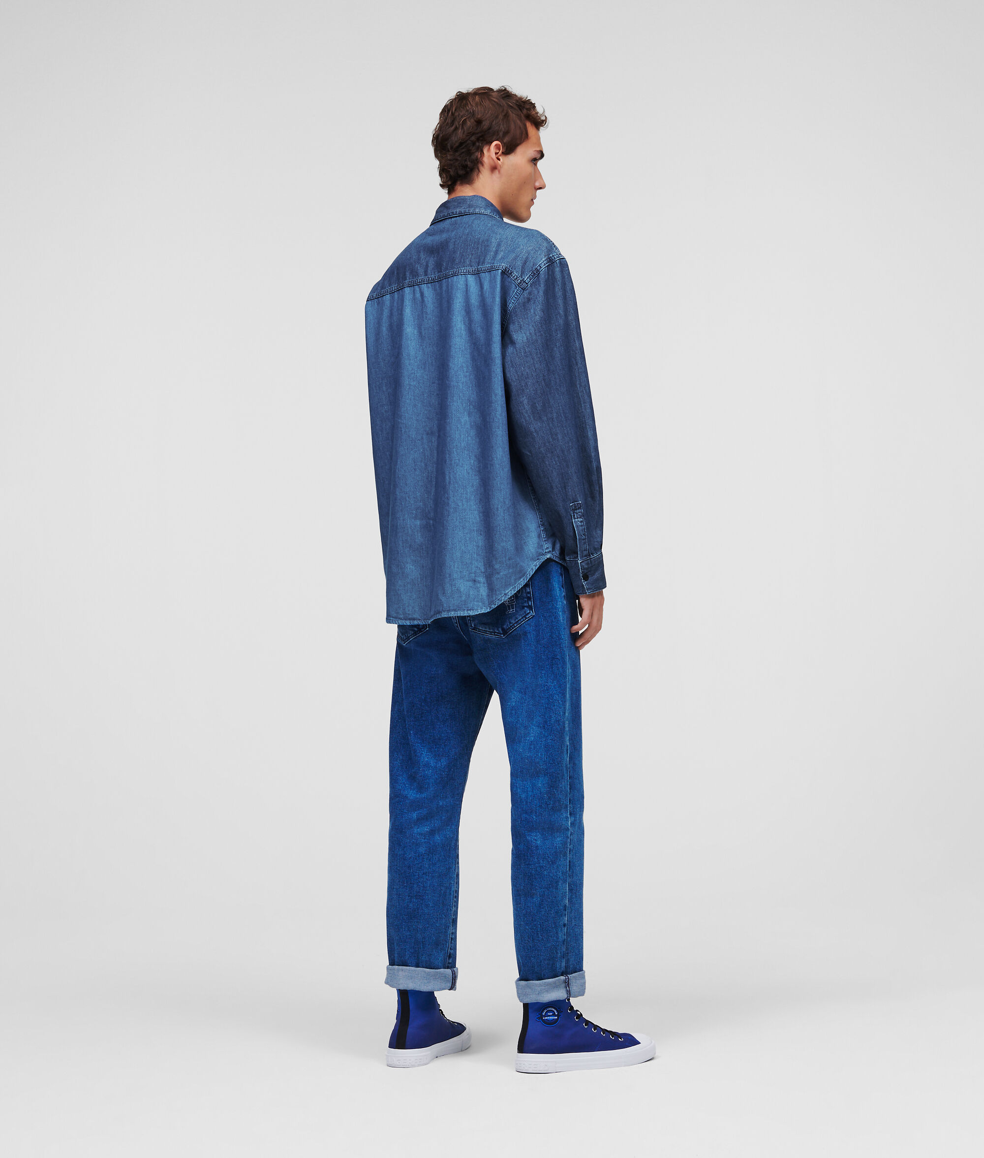 (image for) Word Of Mouth COLOUR-BLOCK DENIM SHIRT